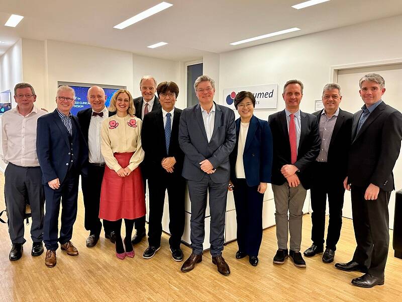 Onco AI-Med meeting at Indivumed: Dr. David Kerr, Nils Schumacher, Prof. Gerry Melino, Nina Gabelia, Dr. John Marshall, Dr. Takayuki Yoshino, Prof. Hartmut Juhl, Dr. Sun Young Rha, Dr. Jesus Garcia-Foncillas, Dr. Carlos Sampaio and Dr. David Gallagher (fr